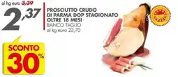 Italmark Prosciutto crudo di parma dop stagionato oltre 18 mesi BANCO TAGLIO offerta