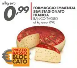 Italmark Formaggio emmental semistagionato francia BANCO TAGLIO offerta