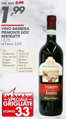 Italmark Vino barbera piemonte doc BERTELETTI offerta