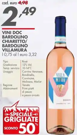 Italmark Vini doc chiaretto/ bardolino VILLAMURA offerta
