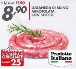 Italmark Luganega di suino arrotolata con stecco offerta