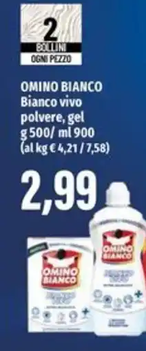 Emi Supermercati OMINO BIANCO Bianco vivo polvere, gel offerta