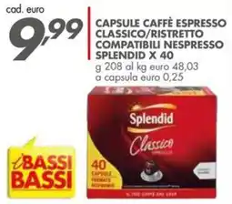 Italmark Capsule caffè espresso classico/ristretto compatibili nespresso SPLENDID offerta