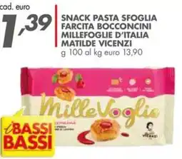 Italmark Snack pasta sfoglia farcita bocconcini millefoglie d'italia matilde VICENZI offerta