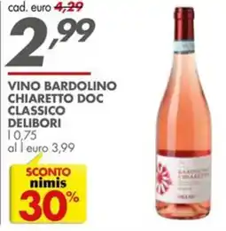 Italmark Vino bardolino chiaretto doc classico DELIBORI offerta