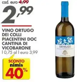 Italmark Vino ortugo dei colli piacentini doc CANTINA DI VICOBARONE offerta