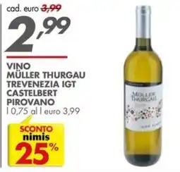 Italmark Viņo müller thurgau trevenezia igt castelbert PIROVANO offerta