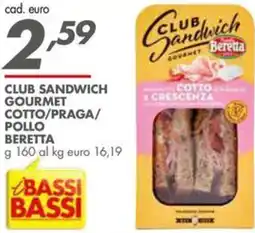 Italmark Club sandwich gourmet cotto/praga/ pollo BERETTA offerta
