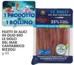 Italmark Filetti di alici in olio bio le dolci del mar cantabrico RIZZOLI offerta