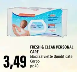 Emi Supermercati FRESH & CLEAN PERSONAL CARE Maxi Salviette Umidificate Corpo offerta