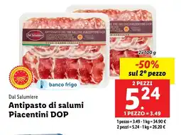 Lidl Dal Salumiere Antipasto di salumi Piacentini DOP offerta