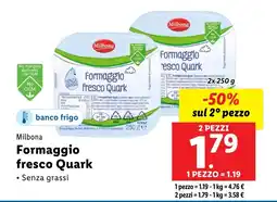 Lidl Milbona Formaggio fresco Quark offerta