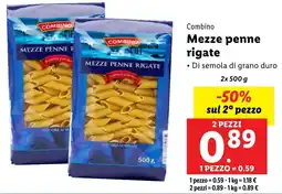 Lidl Combino Mezze penne rigate offerta