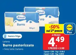 Lidl Latteria Burro pastorizzato offerta