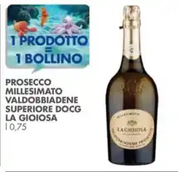 Italmark Prosecco millesimato valdobbiadene superiore docg LA GIOIOSA offerta