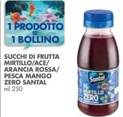 Italmark Succhi di frutta mirtillo/ace/ arancia rossa/ pesca mango zero SANTAL offerta