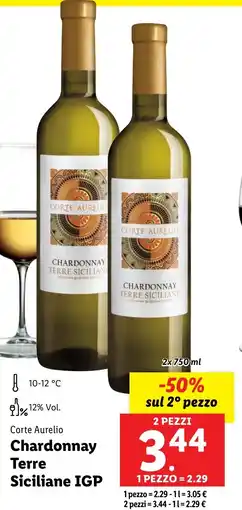 Lidl Corte Aurelio Chardonnay Terre Siciliane IGP offerta