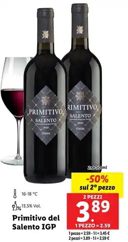 Lidl Primitivo del Salento IGP offerta