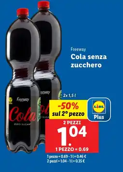 Lidl Freeway Cola senza zucchero offerta