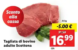 Lidl Tagliata di bovino adulto Scottona offerta
