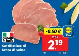 Lidl Sottilissime di lonza di suino offerta