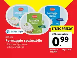 Lidl Milbona Formaggio spalmabile offerta