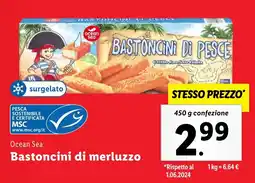 Lidl Ocean Sea Bastoncini di merluzzo offerta