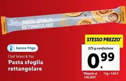 Lidl Chef Select & You Pasta sfoglia rettangolare offerta