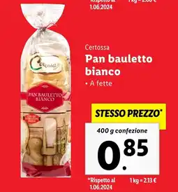 Lidl Certossa Pan bauletto bianco offerta