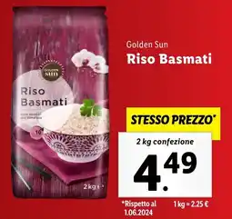 Lidl Golden Sun Riso Basmati offerta