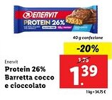 Lidl Enervit Protein 26% Barretta cocco e cioccolato offerta