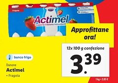 Lidl Danone Actimel Fragola offerta