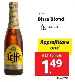 Lidl Leffe Birra Blond offerta