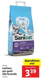 Lidl Sanicat Lettiera per gatti alla lavanda offerta