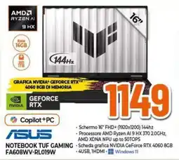 Expert Asus notebook tuf gaming FA608WV-RL019W offerta