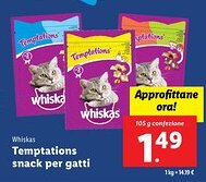 Lidl Whiskas Temptations snack per gatti offerta