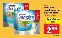 Lidl Purina Dentalife snack cane per l'igiene orale offerta