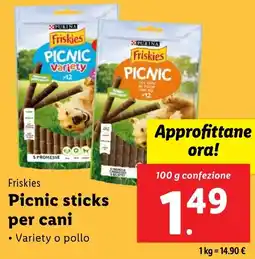 Lidl per cani Friskies Picnic sticks offerta