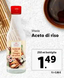 Lidl Vitasia Aceto di riso offerta