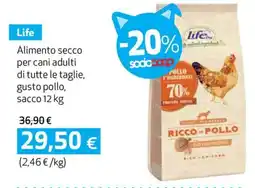 Coop Life alimento secco per cani adulti di tutte le taglie, gusto pollo offerta