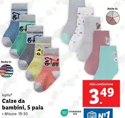 Lidl lupilu Calze da bambini, 5 paia offerta