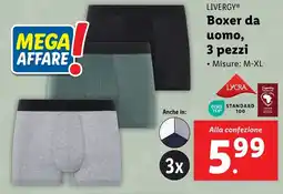 Lidl LIVERGY Boxer da uomo, 3 pezzi offerta