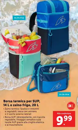 Lidl Borsa termica per SUP, o zaino frigo, 20 L offerta