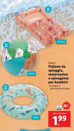 Lidl Playtive Pallone da spiaggia, materassino o salvagente per bambini offerta