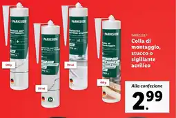 Lidl PARKSIDE Colla di montaggio, stucco o sigillante acrilico offerta