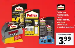 Lidl Pattex Colla per montaggio, pasta modellabile, adesivo universale o nastro adesivo offerta