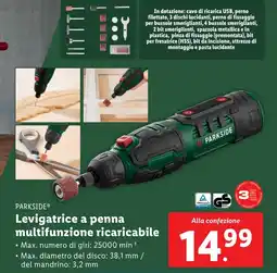 Lidl PARKSIDE Levigatrice a penna multifunzione ricaricabile offerta