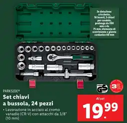 Lidl PARKSIDE Set chiavi a bussola, 24 pezzi offerta