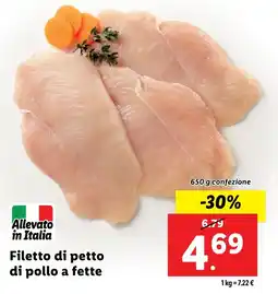 Lidl Filetto di petto di pollo a fette offerta