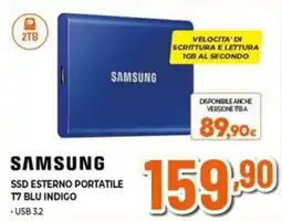 Expert Samsung SSD esterno portatile T7 blu indigo offerta